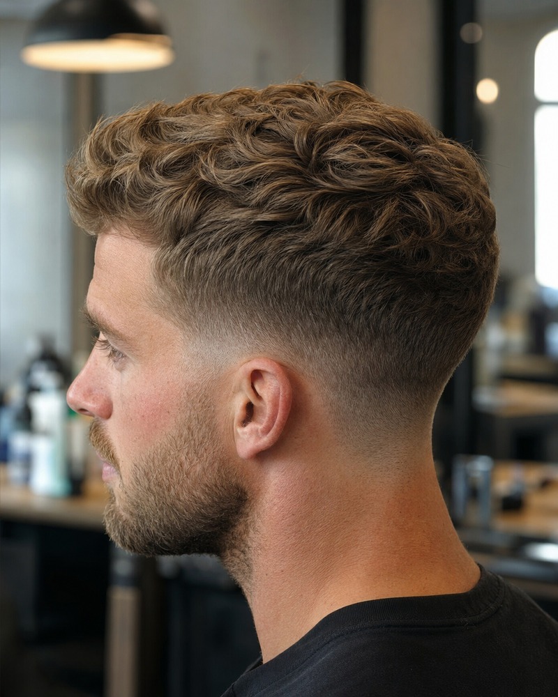 Drop fade with naturally defined waves and a clean curved side blend